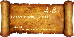 Latosinszky Cirill névjegykártya
